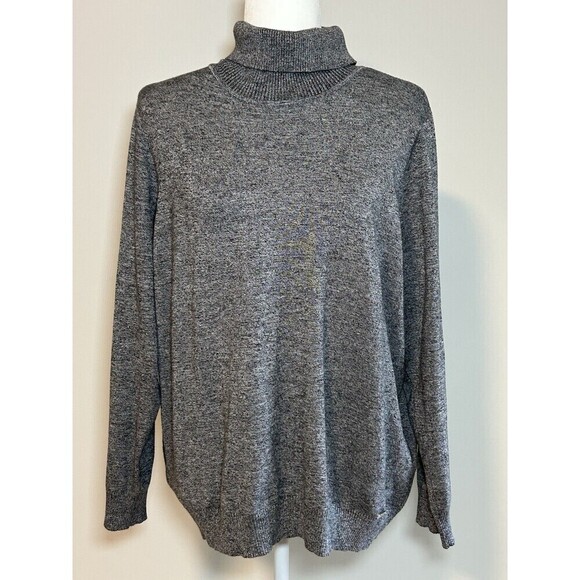 Calvin Klein Women’s Plus 1X Gray Turtleneck Sweater - Picture 1 of 9